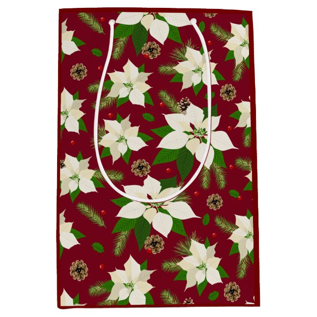 Poinsettia Mittlere Geschenktüte (Vorderseite)