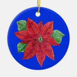 Poinsettia Ornament - Blauer Hintergrund