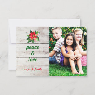 Poinsettia Paix & Amour - Carte de Noël 3x5