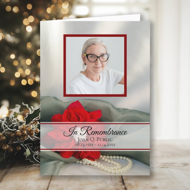 Poinsettia Pearls Winter Beerdigung Service geklap Programm (Von Creator hochgeladen)