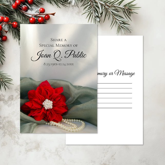 Poinsettia Pearls Winter Gedächtnisfeier gemeinsam Mitteilungskarte (Von Creator hochgeladen)