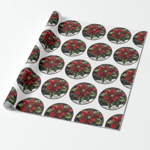 Poinsettia Perfektion Studio Festivals Blumenglas Geschenkpapier