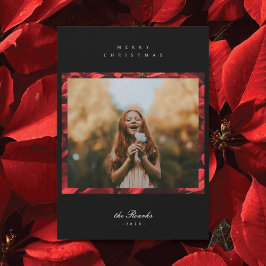 Poinsettia Petals Frame 2 Photo Carte de Noël