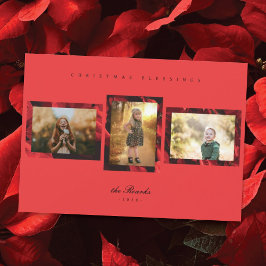 Poinsettia Petals Frame 3 Photo Carte de Noël