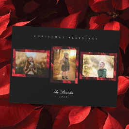 Poinsettia Petals Frame 3 Photo Carte de Noël