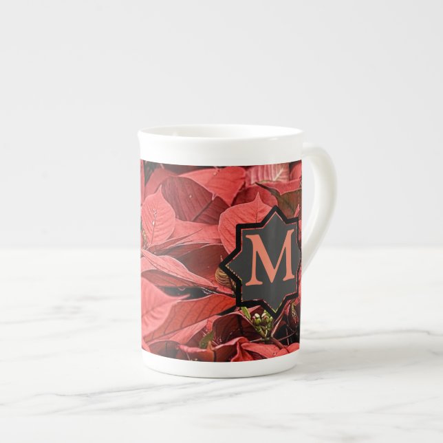 Poinsettia Prozellantasse (Vorderseite Rechts)