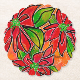 "Poinsettia" Pulpboard-Untersetzer Untersetzer