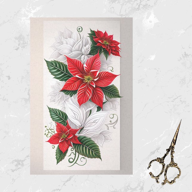 Poinsettia Red Christmas Illustration Seidenpapier (Von Creator hochgeladen)