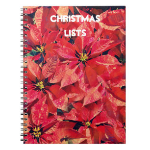 Poinsettia Red Christmas Lists Journal Notizblock