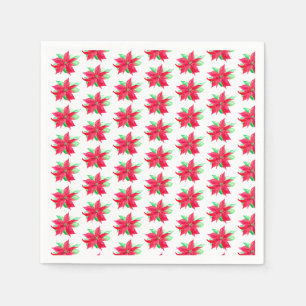 Poinsettia Red Floral Christmas Blume Serviette