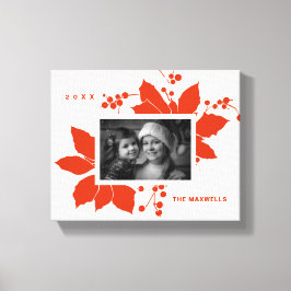 Poinsettia Red Graphic Holiday Foto Canvas Print Leinwanddruck