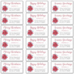 Poinsettia Red | Grau Christmas Address Labels<br><div class="desc">Ideal für Weihnachts- und Feiertagskarten, Weihnachts- und Feiertagseinladungen und all Ihre Urlaubsmailings! Poinsettia Blumengrafik in rot und grau kombiniert mit Vorlagenfeldern, damit Sie Ihre Namen und Adressliste personalisieren können. 18 2 Zoll hohe und 4 Zoll breite Etiketten pro Blatt mit 3 verschiedenen Grußoptionen - 1 pro Spalte. Sie können alle...</div>