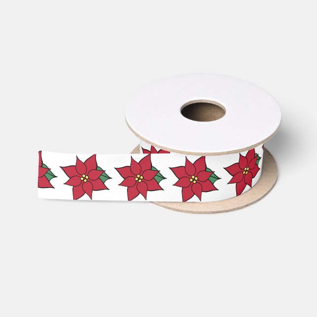 Poinsettia Ribbon Satinband (Spule)