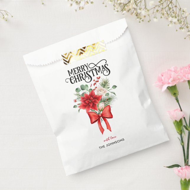 Poinsettia Rose Blume Bouquet Geschenktütchen (Versiegelt)