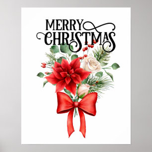 Poinsettia Rose Blume Bouquet Poster