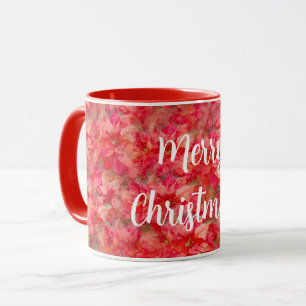Poinsettia-Rote-Blumen-Tasse Becher Tasse
