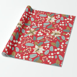 Poinsettia Roter Hintergrund Winterurlaub Packung Geschenkpapier