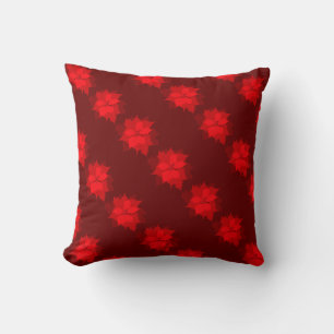 Poinsettia rouge de Noël jettent oreiller