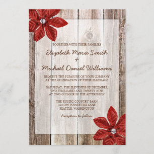 Poinsettia Rustic Barn Invitations au mariage du b