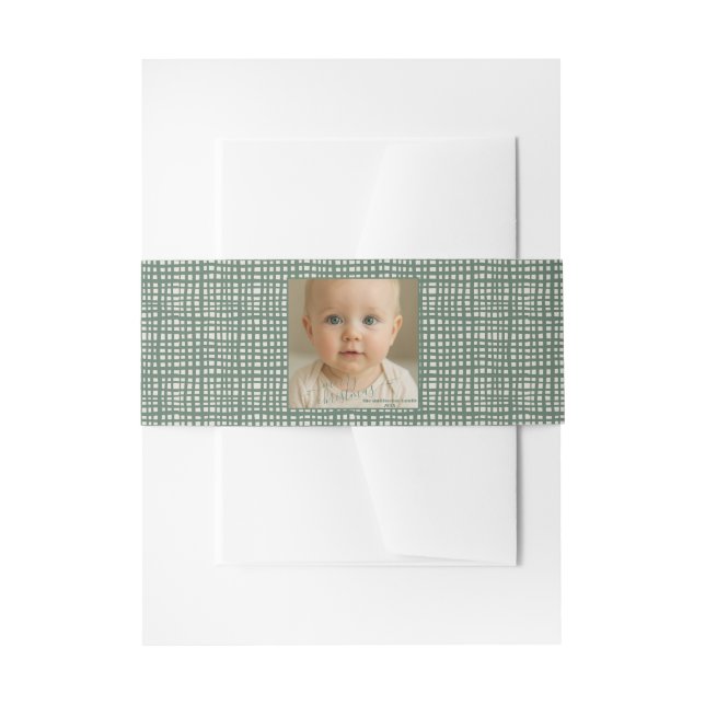 Poinsettia Sage Green Ivory Photo Christmas Einladungsbanderole (Vorderseite Beispiel)