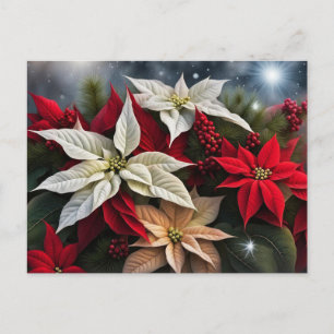 Poinsettia Saisongrüße Feiertagspostkarte