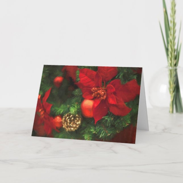Poinsettia-Schönheit Feiertagskarte (Vorderseite)