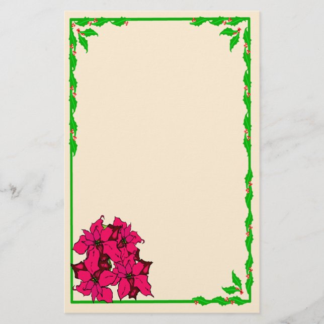 Poinsettia Stationery Briefpapier (Vorderseite)