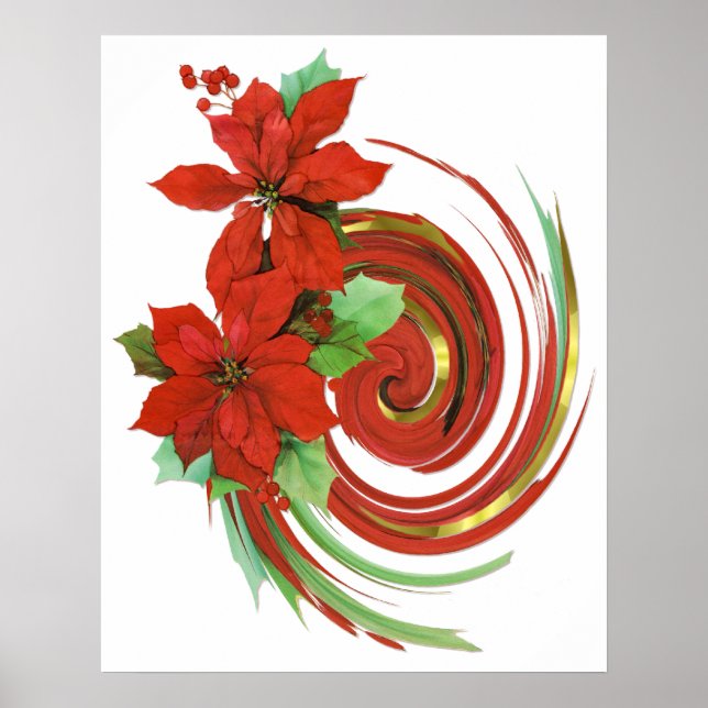 Poinsettia Swirl Poster (Vorne)
