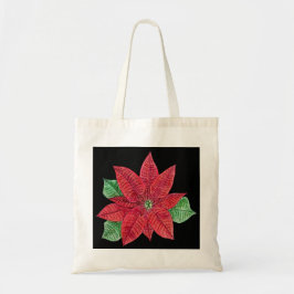 Poinsettia Tote Bag - Schwarz Tragetasche