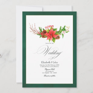 Poinsettia und der Weihnachtsarm der Kiefer Einladung