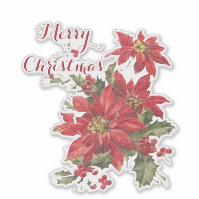 Poinsettia und Heilige Aufkleber (Vorderseite)
