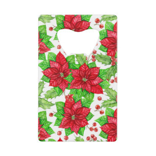 Poinsettia und Heilige Beere Weihnachten Geldbeutel Flaschenöffner