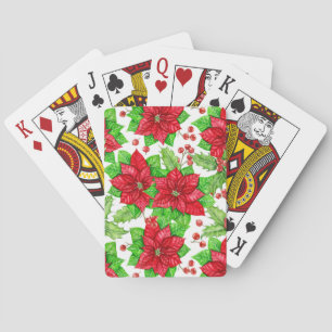 Poinsettia und Heilige Beere Weihnachten Spielkarten