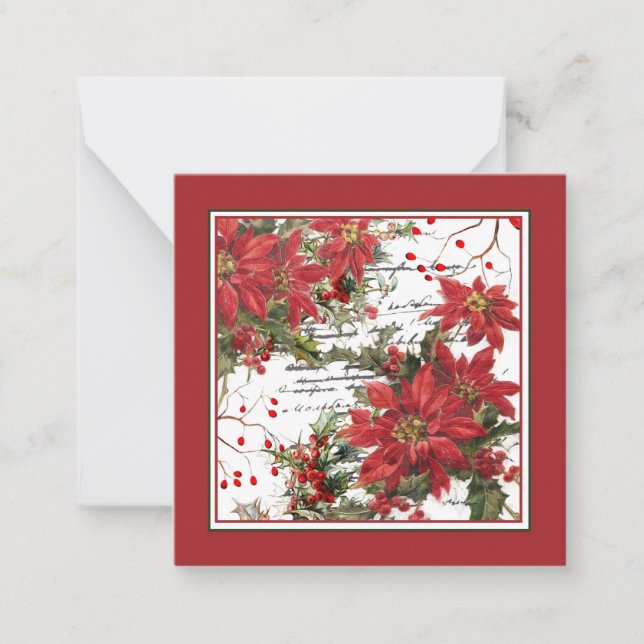 Poinsettia und Heilige Mitteilungskarte (Vorderseite)