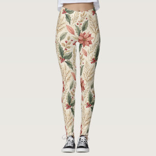Poinsettia- und Stechpalmenmuster – Klassisches We Leggings