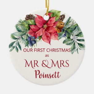 Poinsettia, Unsere 1. Weihnachtszeit als Mr. & Mrs Keramik Ornament