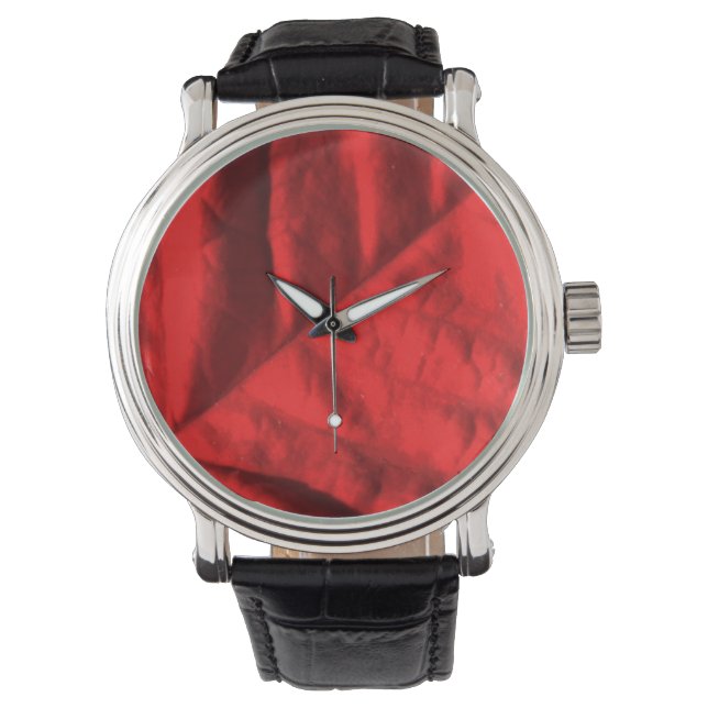 Poinsettia Vintag Lederstraßenüberwachung Armbanduhr (Vorderseite)