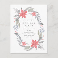 Poinsettia Von Hand gezeichnet Wreath Holiday Part