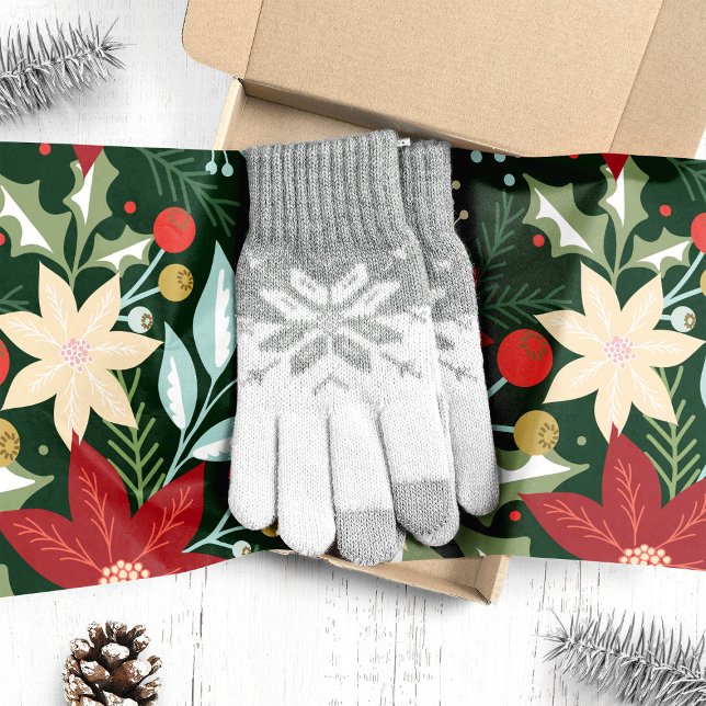 Poinsettia Weihnachten mit botanischem Flair Seidenpapier (Von Creator hochgeladen)