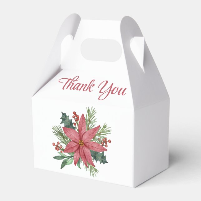 Poinsettia Weihnachten Vielen Dank für Ihre Hochze Geschenkschachtel (Rückseite)