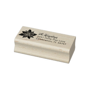 Poinsettia Weihnachts-Adresse Gummistempel