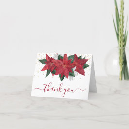 Poinsettia Weihnachtsblume Dankeschön Karte