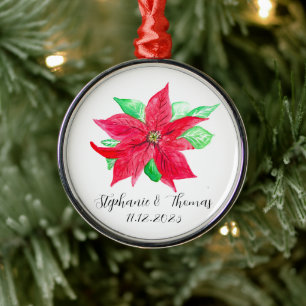 Poinsettia Weihnachtsfeierlichkeiten in der Roten  Ornament Aus Metall