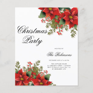Poinsettia Weihnachtsfeiertag - Einladungsprogramm Flyer