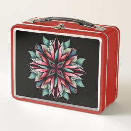 Poinsettia Weihnachtsflora Eleganter Winterurlaub Metall Brotdose