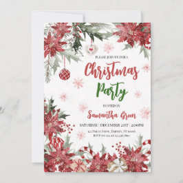 Poinsettia Weihnachtsgebäck Party Einladung