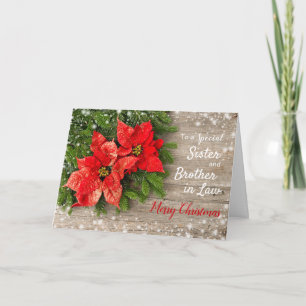 Poinsettia, Weihnachtsgeschwister aus Holz und Jur Feiertagskarte