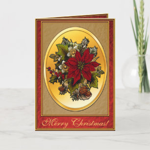 Poinsettia-Weihnachtsgruß-Karte Feiertagskarte