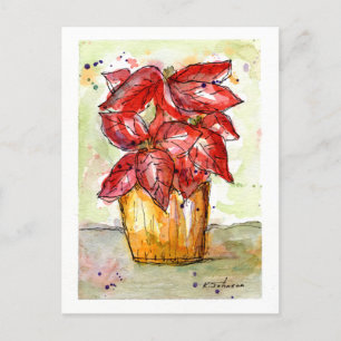 Poinsettia Weihnachtskarte Feiertagspostkarte