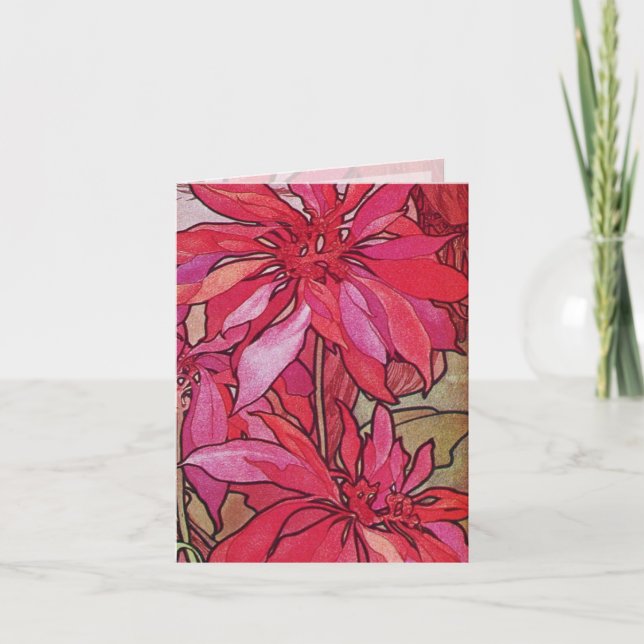 Poinsettia-WeihnachtsMitteilungskarten Alphonse Feiertagskarte (Vorderseite)